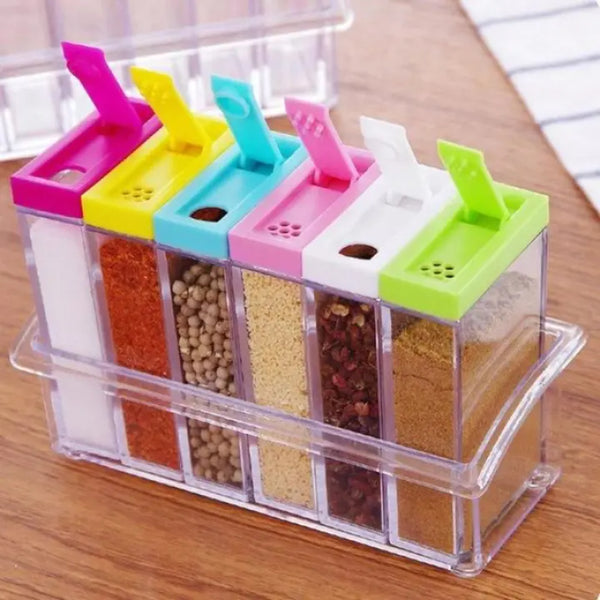 6 PCs Plastic Spice Boxes Plastic Storage Container