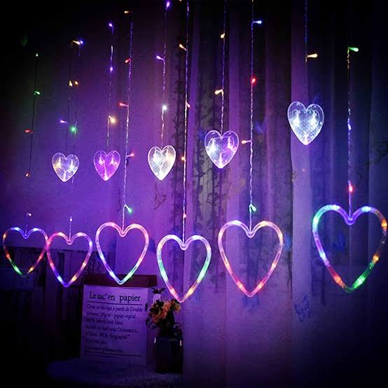 Multi Color Heart Curtain